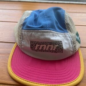 RNNR Distance Mesh 5-Panel Running Hat in Blue, Pink, Yellow